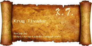 Krug Tivadar névjegykártya